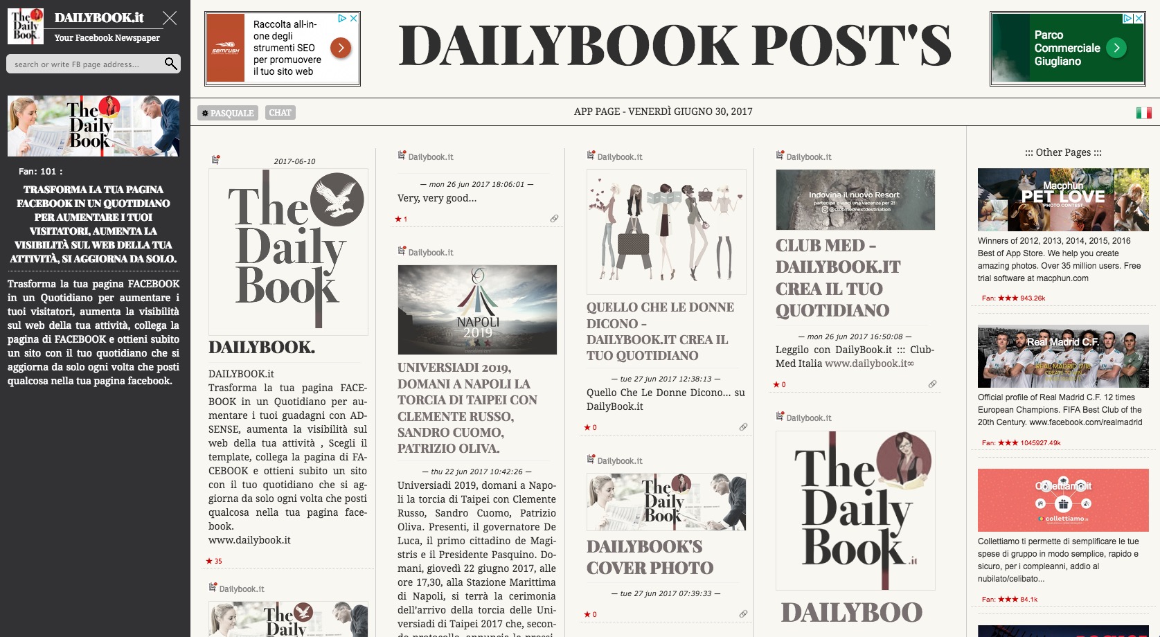 Trasforma Facebook in un Quotidiano con DailyBook